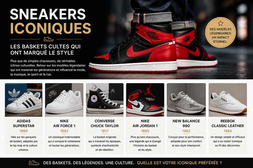 Baskets cultes homme : les sneakers incontournables de la mode urbaine baskets cultes homme avec sneakers incontournables nike adidas converse new balance style urbain