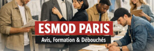 Étudiants en école de mode à ESMOD Paris travaillant sur des créations et du modélisme en atelier