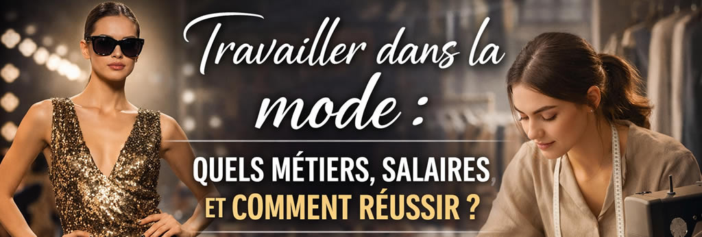 Illustration du travail dans la mode avec styliste, création de vêtements, luxe et métiers de la mode