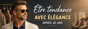 Homme élégant de plus de 30 ans portant une tenue moderne et sobre illustrant comment adopter les tendances avec style et crédibilité.