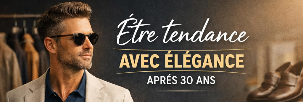 Homme élégant de plus de 30 ans portant une tenue moderne et sobre illustrant comment adopter les tendances avec style et crédibilité.