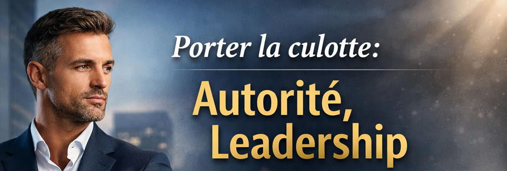 Homme élégant et sûr de lui illustrant le leadership masculin moderne et l’expression porter la culotte