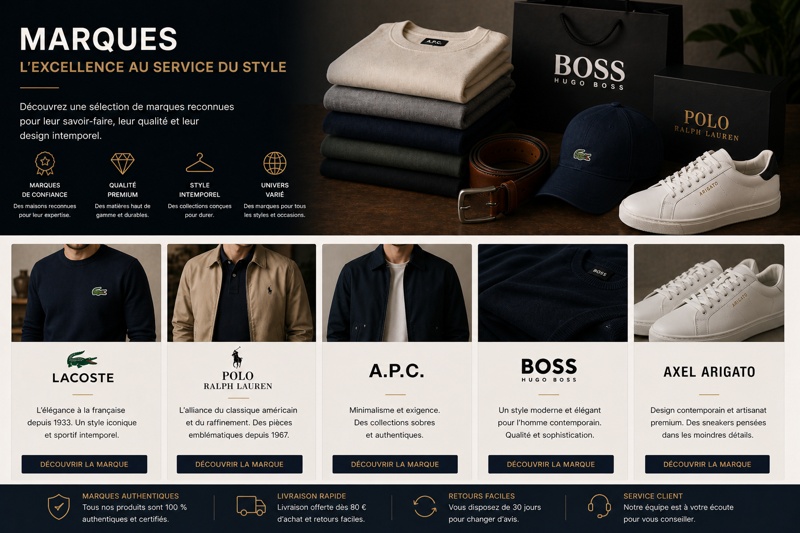 marques mode homme sélection de vêtements et accessoires de marques masculines