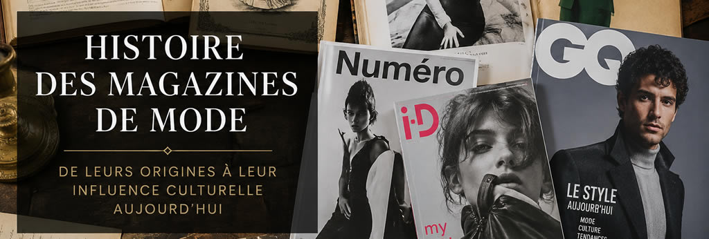 Évolution des magazines de mode du XIXe siècle à aujourd'hui avec revues illustrées anciennes et magazines contemporains de mode.