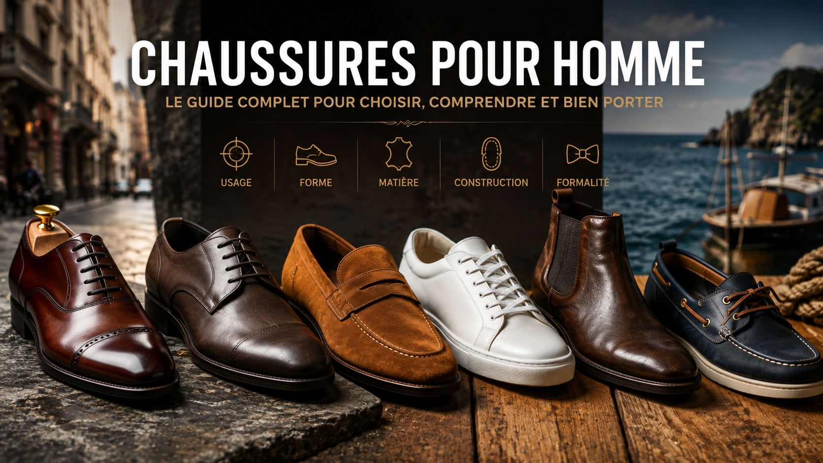 Chaussures pour homme : Richelieu, Derby, mocassin, sneaker, bottine et chaussure bateau