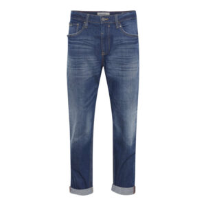 blend jean thunder relaxed en coton bleu uni coupe droite 4
