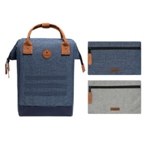 cabaia sac a dos marine uni avec poches interchangeables et fermeture zippee