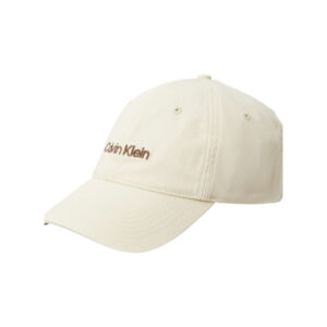 calvin klein jeans casquette a fermeture strapback beige unie avec logo marron