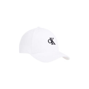 calvin klein jeans casquette en coton biologique blanc unie avec une coupe strapback