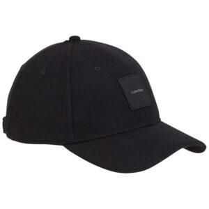 calvin klein jeans casquette noire unie avec patch d authenticite au nom de la marque sur le devant