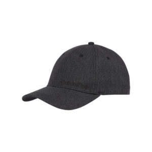 calvin klein jeans casquette strapback en lin melange noire unie avec le nom de la marque