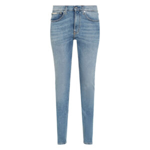 calvin klein jeans jean en coton bleu stone delave avec une coupe slim et une taille intermediaire 2
