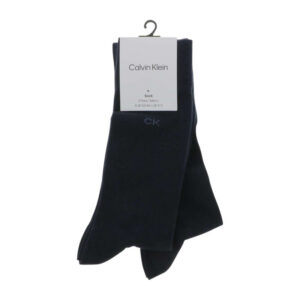 calvin klein jeans lot de 2 chaussettes hautes marine avec logo de la marque brode sur la tige