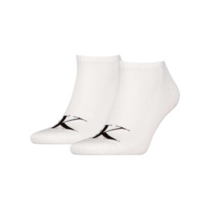 calvin klein jeans lot de 2 paires de chaussettes basses blanches unies et monogrammes noirs