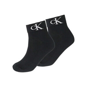 calvin klein jeans lot de 2 paires de chaussettes hautes en coton melange noires unies