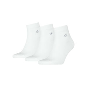 calvin klein jeans lot de 3 paires de chaussettes basses blanches unies et logo iconique