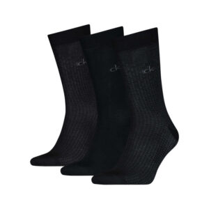 calvin klein jeans lot de 3 paires de chaussettes hautes en coton melange noires unies