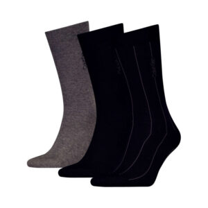 calvin klein jeans lot de 3 paires de chaussettes hautes noires unies avec une coupe haute