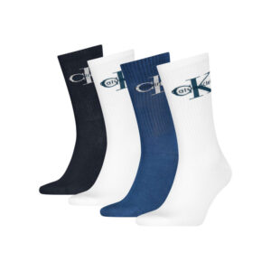 calvin klein jeans lot de 4 paires de chaussettes hautes en coton melange multicolores imprimees