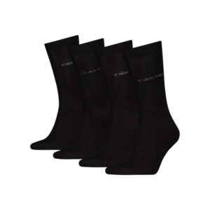 calvin klein jeans lot de 4 paires de chaussettes hautes en coton melange noires unies