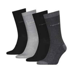 calvin klein jeans lot de 4 paires de chaussettes hautes grises unies avec une coupe haute