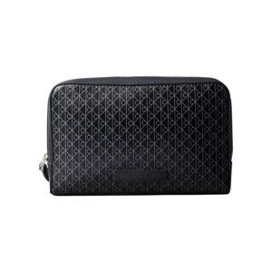 calvin klein jeans pochette noire a motifs monogrammes calvin klein avec poche zippee