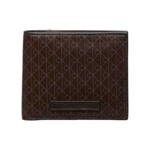 calvin klein jeans portefeuille marron a motif monogramme pourvu de multiples rangements
