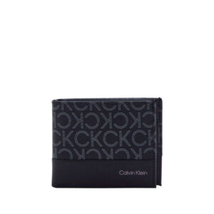 calvin klein jeans portefeuille noir graine avec monogramme imprime en gris clair