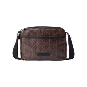 calvin klein jeans sacoche marron a motif monogramme pourvue d une bandouliere plate