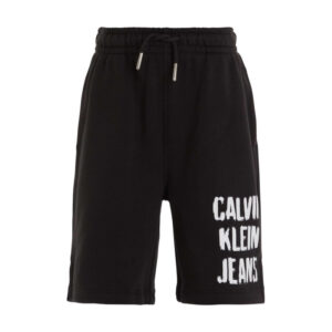 calvin klein jeans short de jogging en coton regeneratif melange noir avec une coupe relaxed