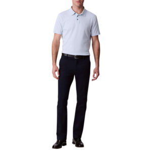 calvin klein pantalon chino en coton bleu marine uni a coupe slim avec des passants 2