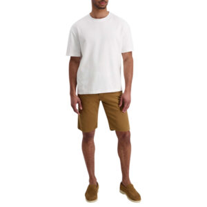 cardin sportswear short en coton camel uni avec une coupe ajustee et des poches italiennes
