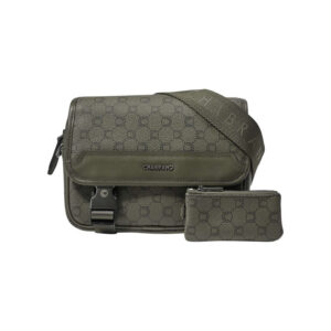 chabrand sac a bandouliere kaki pourvu d un motif monogramme contraste 2