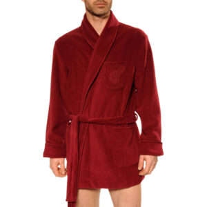 christian cane peignoir baikal grande taille rouge en velours a coupe droite et col crante 8