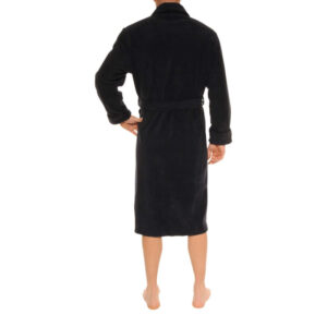 christian cane robe de chambre longue marine unie avec une ceinture a nouer 10