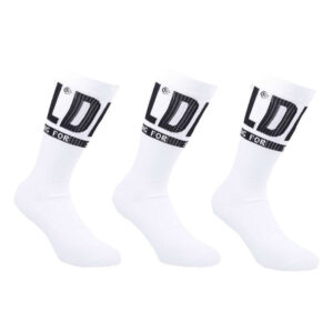 diesel lot de 3 paires de chaussettes hautes blanches unies en coton melange