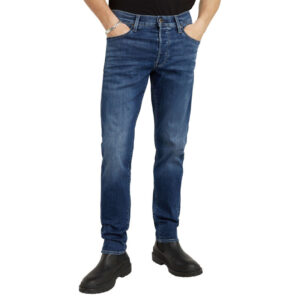 g star raw jean en coton bleu avec des passants pour ceinture et une coupe slim 4