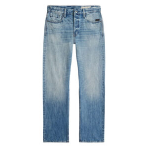 g star raw jean en coton bleu stone delave avec une coupe droite et 4 poches 4
