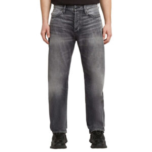 g star raw jean en coton gris avec une coupe droite et des passants a la taille 2