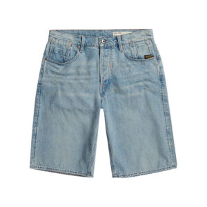 g star raw short 5 poches en coton bleu stone delave avec une coupe droite