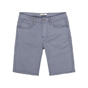 garcia short 5 poches en coton melange bleu gris uni avec une coupe droite 2
