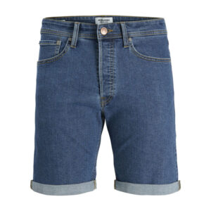 jack jones bermuda bleu a coupe droite pourvu de revers et de coutures contrastees 6
