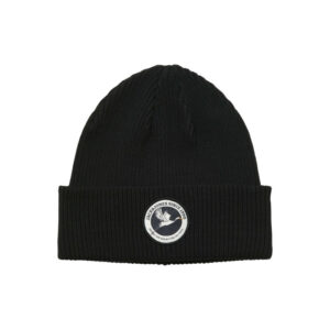 jack jones bonnet en coton noir uni en maille avec un patch sur le revers 2