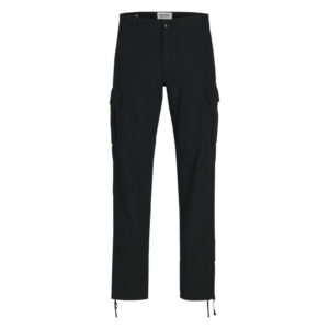jack jones cargo en coton noir uni avec une coupe droite et une taille mi haute