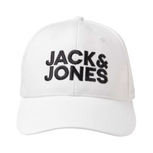 jack jones casquette en coton blanche unie avec une coupe strapback et un clip inox