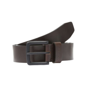 jack jones ceinture en cuir de buffle brune pourvue d une double ardillon noire 6