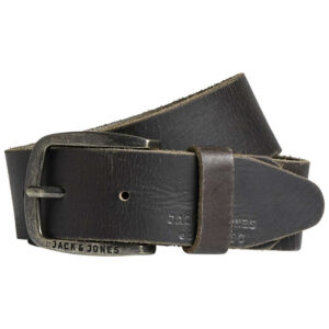 jack jones ceinture paul en cuir chocolat unie avec un effet legerement use 2
