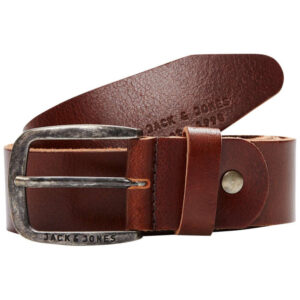 jack jones ceinture paul en cuir marron unie avec boucle carree en metal 4