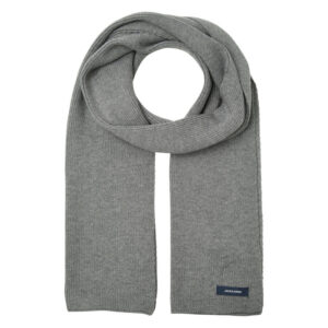 jack jones echarpe grise unie en maille avec etiquette d authentification noire