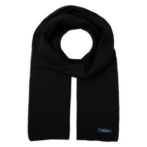 jack jones echarpe noire unie en maille avec etiquette d authentification noire